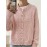 Plus Size, Women's Elegant Solid Color Round Neck Blouse - Loose Fit Long Sleeve Button-Front Jacket, Spring/Autumn Outerwear, Machine Washable Casual to Dressy Swe Coat ( Special Line)
