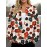 Plus Size - Plus Size, Plus Size Women'S Red & Green Floral Print Christmas Cardigan Sweater - All-Over Floral Pattern with Elastic Button Front, Round Neck & Umbrella Hem, Cozy Long Sleeve Winter Coat for Holiday Parties, Casual Elegant Outerwear