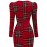 Women'S Elegant Christmas Plaid Bodycon Dress - Long Sleeve Puff Shoulder Red Tartan Checkered Pattern with Zipper Back, Boat Neck Winter Party Dress, Structured Fitted Silhouette for Xmas, New Year'S Eve & Holiday Events - Red/Green Tartan Checkere
