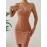 [Summer Cami Dress] Sleeveless Brown Ribbed Backless Cami Dress for Women | Stretchy, Machine Washable, Casual Summer Wear, Bodycon Mini Dress