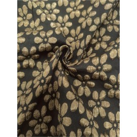 Women's Elegant Golden & Olive Green Floral Print Winter Dress - Thick Strap Sleeveless A-Line with Full-Length Zipper, Round Neck Short Hem, Machine Washable Party Wedding Guest Dress (Golden/Tan)