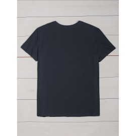 Women'S Plus Size Opa Claus Christmas Greek-Themed Santa Hat & Tree Graphic T-Shirt - Short Sleeve Casual Round Neck Holiday Party Top with Greek Lettering, All-Season Fit for Greek Orthodox Christmas Celebrations & Casual Attire - Festive Red & Gre