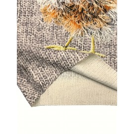 Women'S Plus Size Oversized Floral & Rooster Print Sweater - Soft Round Neck Long Sleeve Pullover Sweater, Cozy Loose Fit Casual Winter Sweater for Fall/Winter, Easy Care Everyday Sweater for Women (No Buttons/Zippers)