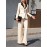 Women's elegant beige contrasting black collar suit with waist design shows the figure, wide-leg pants are high, the workplace style is capable, the versatile high-end suit two-piece suit is suitable for business occasions and workplace commuting, Suits for Women, Pants Suits for Women Elegant Classy, Womens Pant Suit Set, Ladies Suits for Women, Womens Suits, Professional Outfit, Business Attire, Elegant Suit, Stylish Blazer, Highquality Tailoring, Structured Design,