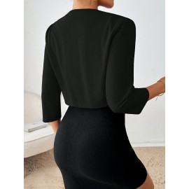 Women'S Stylish Pleated Collar Blazer