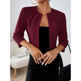 Women'S Stylish Pleated Collar Blazer