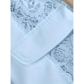 Women'S Lightweight Blazer - Elegant H-Silhouette Office Jacket, Non-Stretch Fabric, Three-Quarter Sleeve Blazer for Women, Professional & Casual Outfits (Spring/Fall/Summer) - Easy-Care Business Coat, Spring Summer Wear, Lace Trim Detailing, Fall Wardrobe, Breathable Material, Working Women